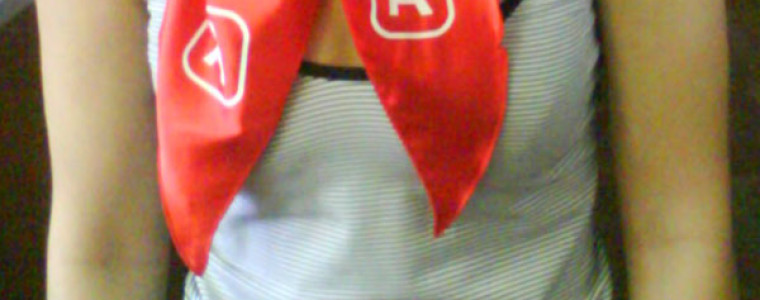Косынка красная с логотипом